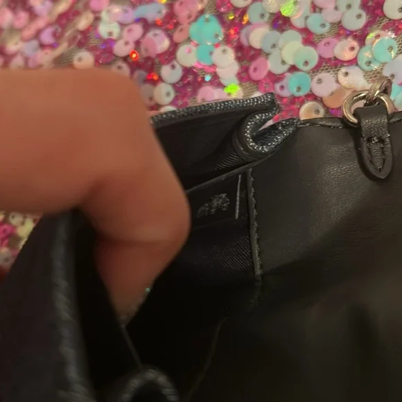 Coach mini denim Card Holder with crossbody chain - Picture 8 of 8